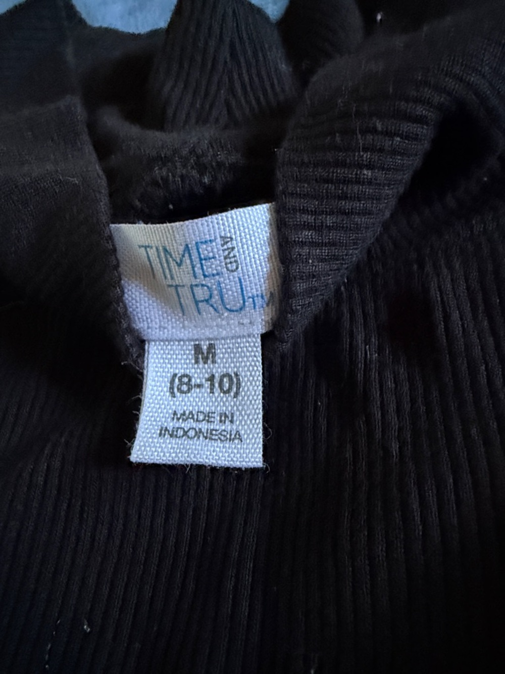 Time and Tru Men's Black Ribbed Crewneck Sweater